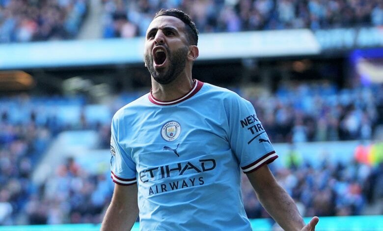 Algeria's Riyad Mahrez after scoring for Manchester City-- Getty images