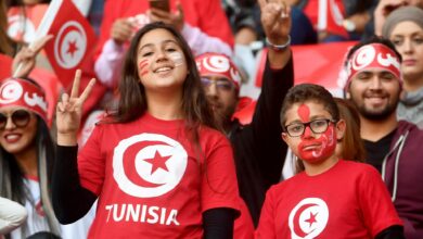 Tunisian supporters cheer for their national team during the 2018 World Cup qualifiers at Hammadi Agrebi Stadium in Rades, Tunisia. Via the FIFA WORLD CUP Facebook page.