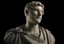 Marble bust showing Emperor Hadrian in military dress via the Facebook page of the British Museum