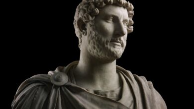 Marble bust showing Emperor Hadrian in military dress via the Facebook page of the British Museum