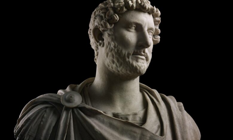 Marble bust showing Emperor Hadrian in military dress via the Facebook page of the British Museum