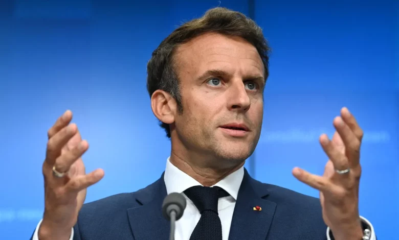 President Emmanuel Macron in Brussels, Belgium, on June 23, 2022 via AFP.